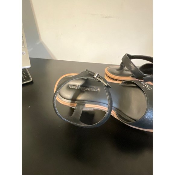 Karl Lagerfeld Black Platform Sandals - Picture 6 of 7